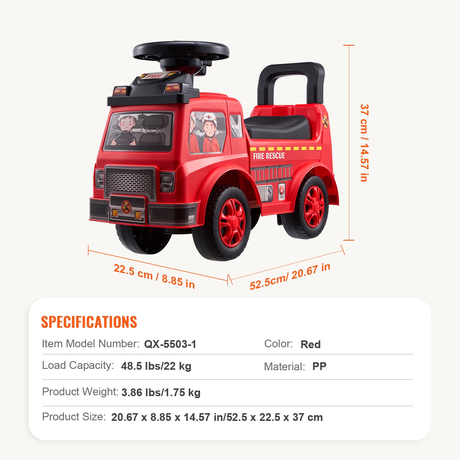 Classic Ride-on Car For Toddlers With Music And Storage, Red_voghion.com